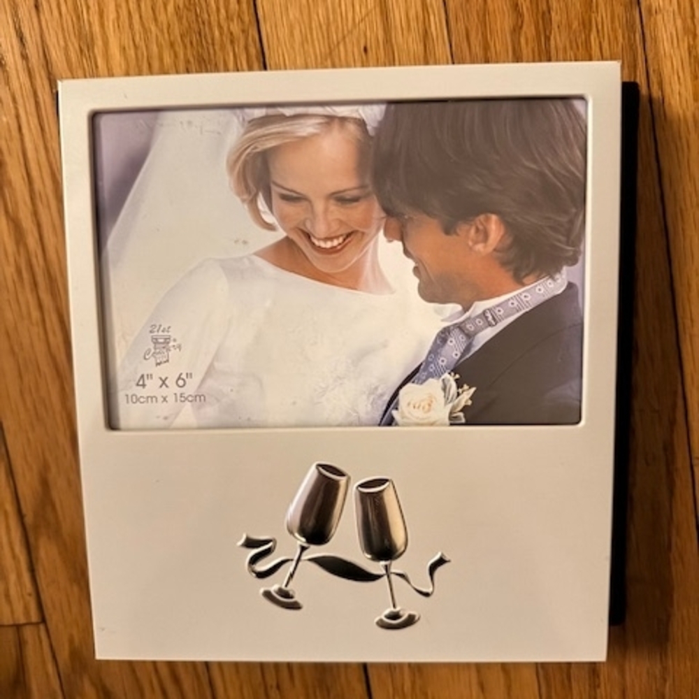 Silver Champagne Flute Picture Frame